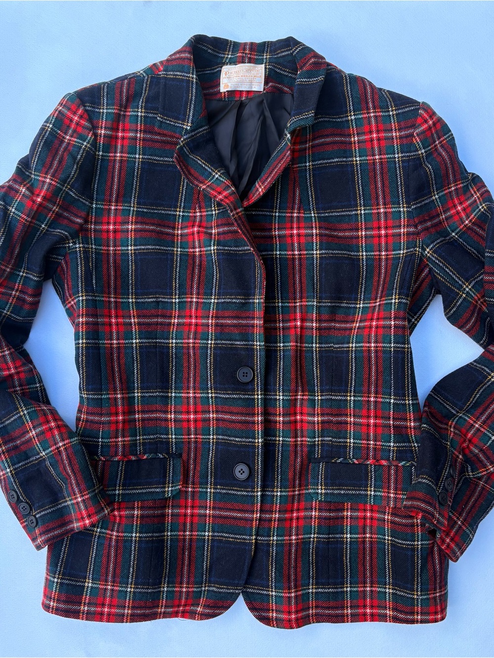 Vintage 70s Pendleton Women’s Wool Tartan Blazer size 16